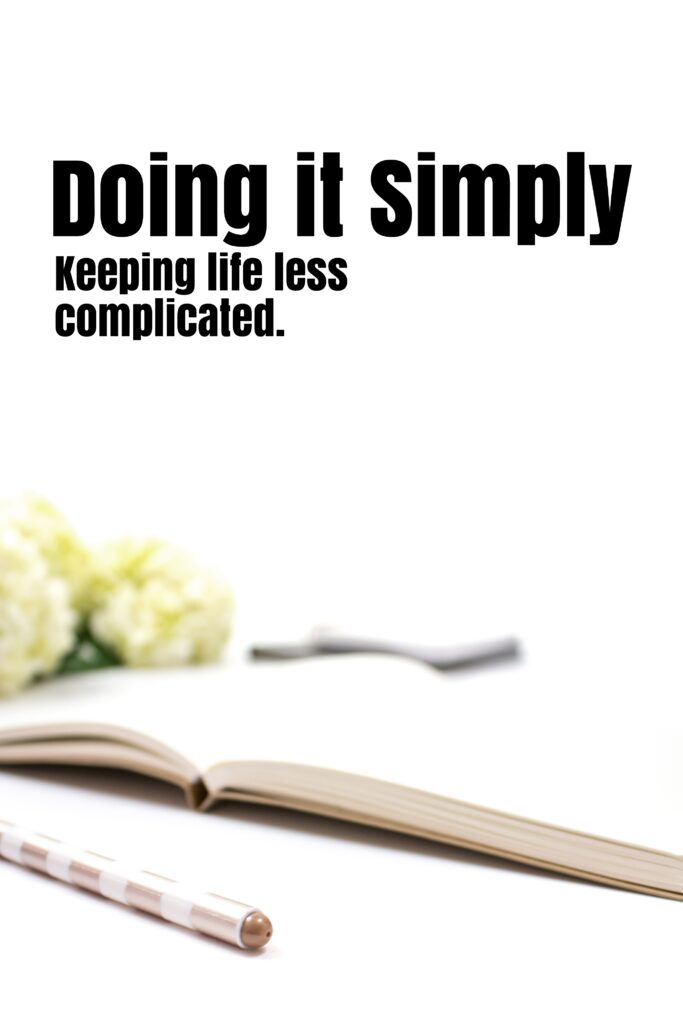 Doing it simply - open book and pen